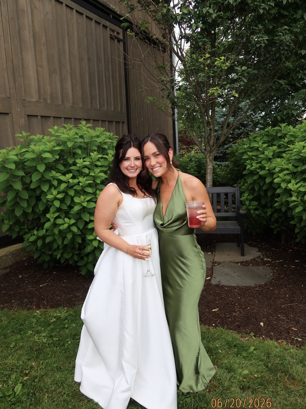 REVOLVE Runway the Label Olive Satin Cowl Halter Gown (Worn Once)